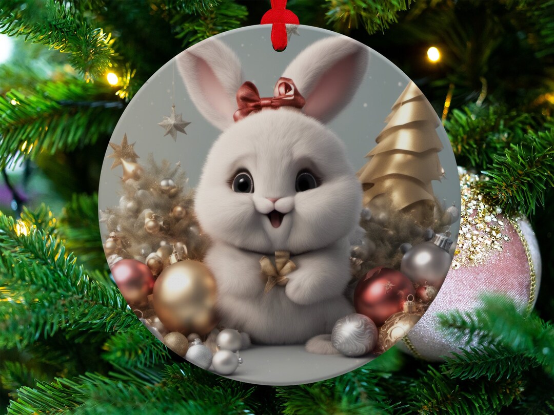 Funny Bunny Christmas Ornament 3d Christmas Decoration Heirloom Keepsake Cute Holiday Gift