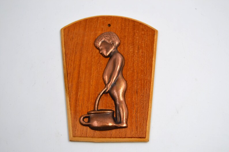 Vintage Copper bathroom WC door hanging sign Vintage copper Etsy