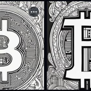 Set of 4 Bitcoin Adult Coloring Pages