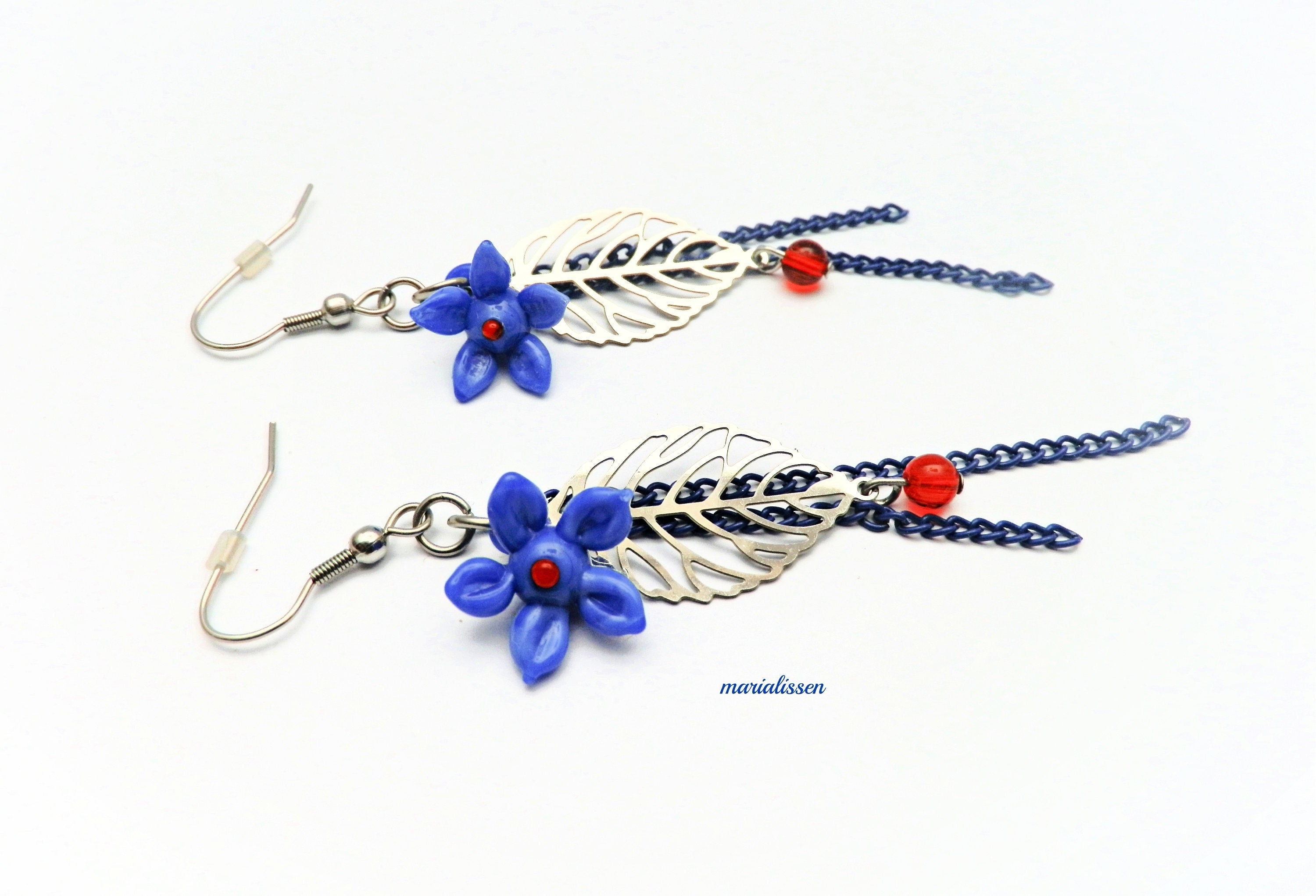 Delicate Blue Flower Earrings
