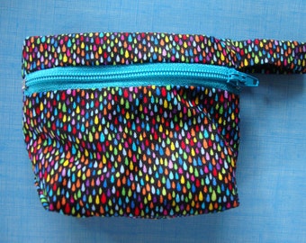 cotton zippered coin purse drops multicolor