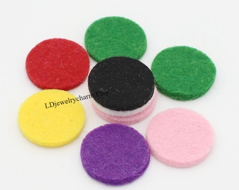 Diffuseur de coussin en feutre SS001 - Recharge de 20 pièces rondes de 22,5 mm pour collier diffuseur d'huiles essentielles en acier inoxydable pendentif médaillon de parfum