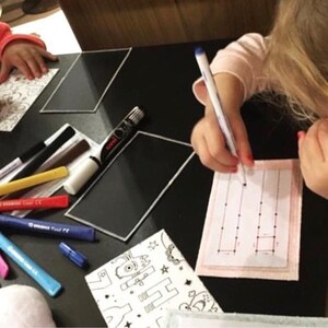 Educatief pakket "SIMPLE DRAW": bladen om te leren tekenen en schrijven, niveau van de kleuterschool