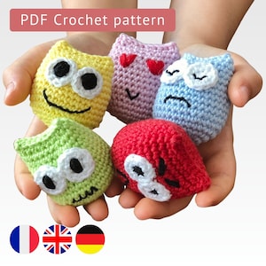 Crochet emotion dolls pattern – Amigurumi PDF to help kids express feelings (instant download)