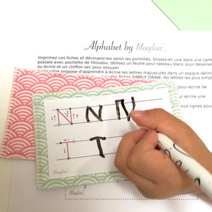 Pack éducatif  "ALPHABET" pour apprendre à écrire l'alphabet, cartes à télécharger pour soutien école maternelle