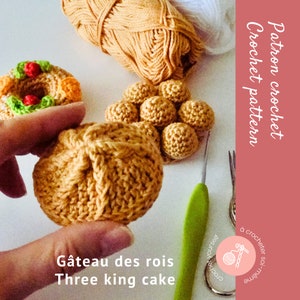 Modello dinette all&#39;uncinetto - torta reale per dinette, Epifania, regalo per bambini, giocattolo all&#39;uncinetto