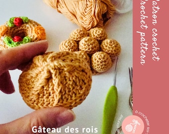 Crochet dinette pattern, crochet in French - Macaroon and cookies for dinette, key ring, children's gift, crochet toy