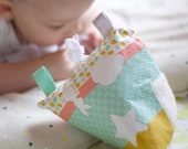 Montessori Soft baby toy with rattle for sensory play