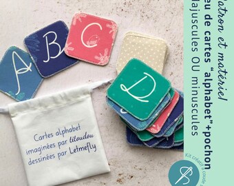 Alphabet card game, game to learn to write letters