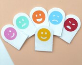 Finger puppet smiley, puppet emoji, learn emotions, Montessori inspired, gift for kids