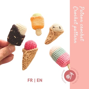 Häkelmuster für Eis – Eistüte und Eisstiel zum Spielen beim Abendessen