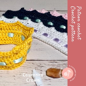 Crochet tutorial : Princess or prince's crown to crochet for children (instant download)