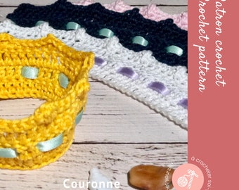Crochet tutorial : Princess or prince's crown to crochet for children (instant download)