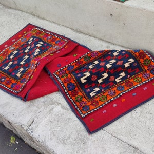 cm Fashion Saddlebag Antique Turkish Saddle Bag, Handmade Wool Turkish Carpet Saddle Bag Rug, Wall Hanging Wall Décor Rug 130x50cm