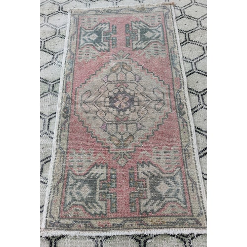 52x99cm / 21x39 inc Homedecor Rug Funky Vintage Rug,état,状態,estado ,Bed Side Small Rug,Turkish Yastık,Throw Rug,Oushak Rug ,Door shops Mat Rug