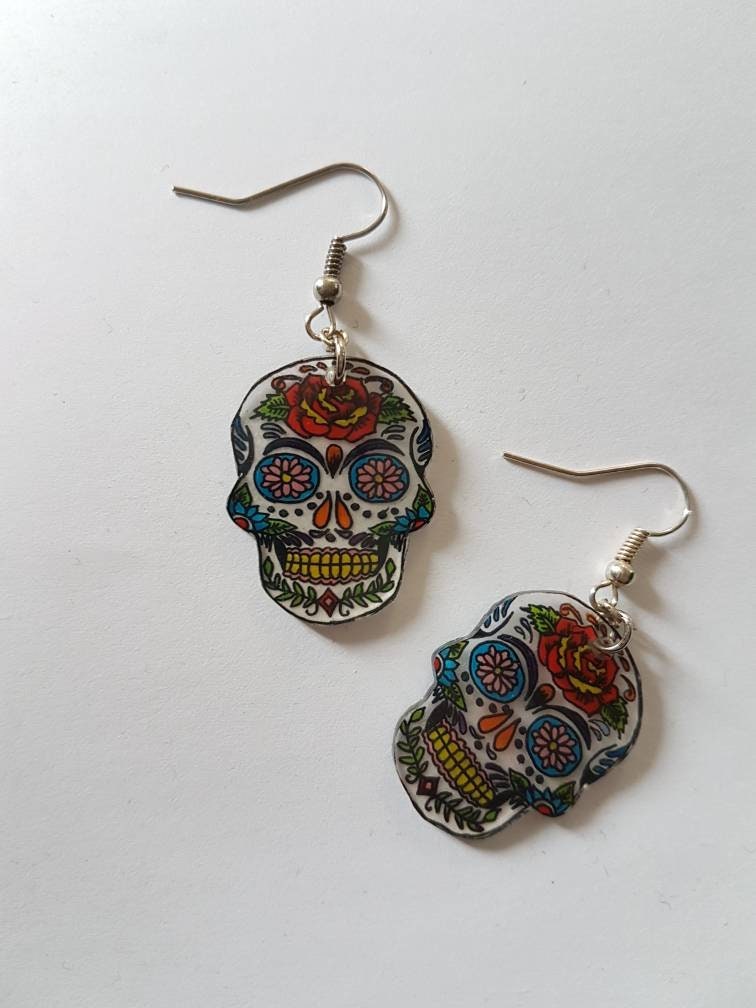 Boucle d'Oreille Crâne Mexicain Rockabilly main image 0