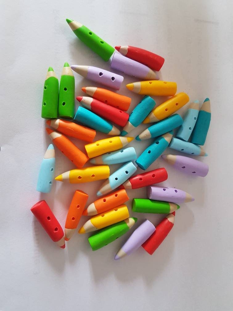 Lot of pencil buttons