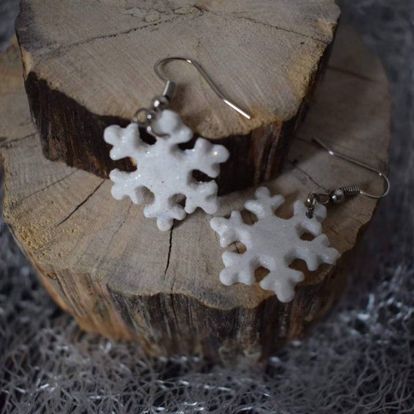 Boucle d'oreilles flocon de neige