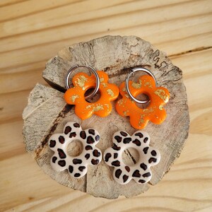 Interchangeable flower earrings, colorful handmade jewelry