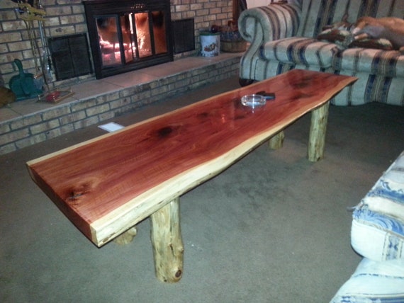 Cedar slab coffee on sale table