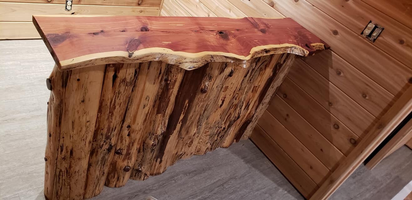 6 Red Cedar Live Edge Tabletop/ Wall Decor/ Natural Edge Wood wedding center 