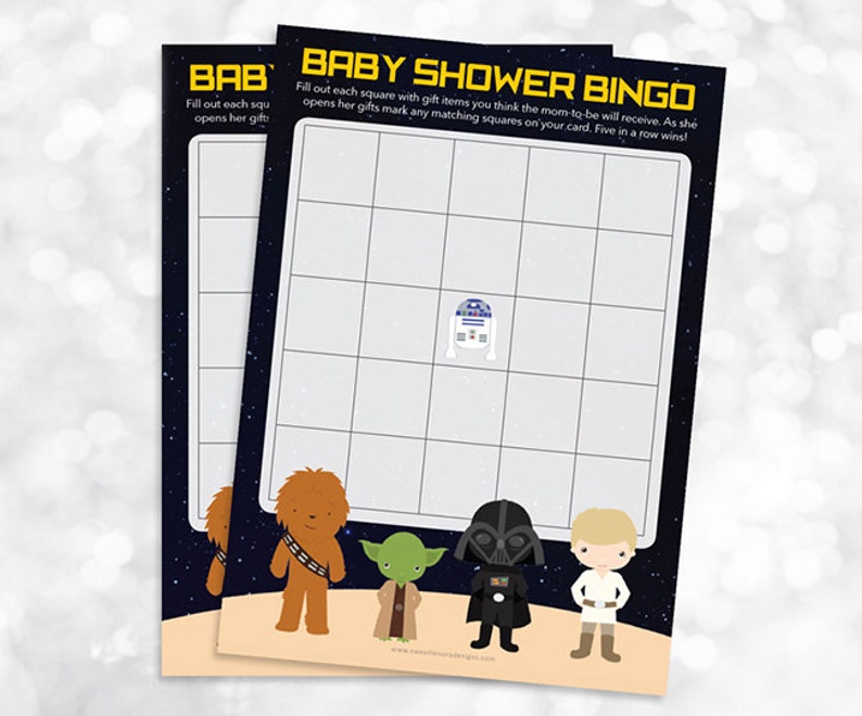 Star Wars Baby Shower Bingo Printable Baby Shower Bingo Game Etsy