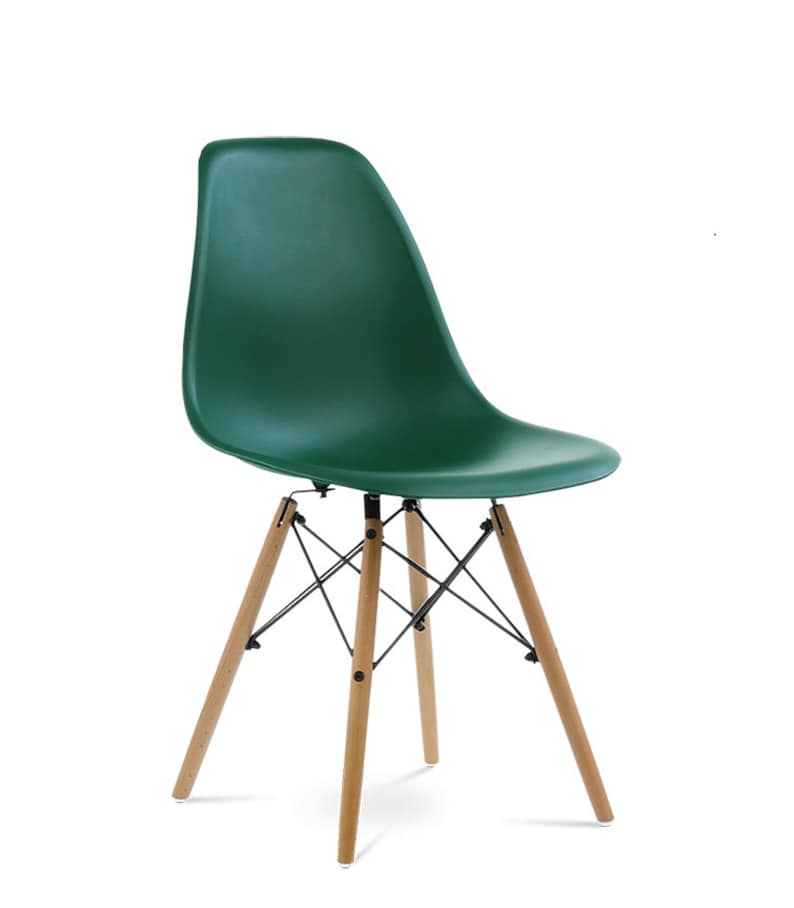 Eames Style DSW Chair. 10 Colours Available. Forest Green