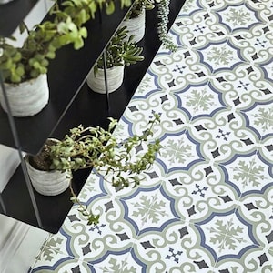 Cuenca Blue Green Sheet Vinyl Flooring. 2 Metre Wide Roll. (78&quot;)