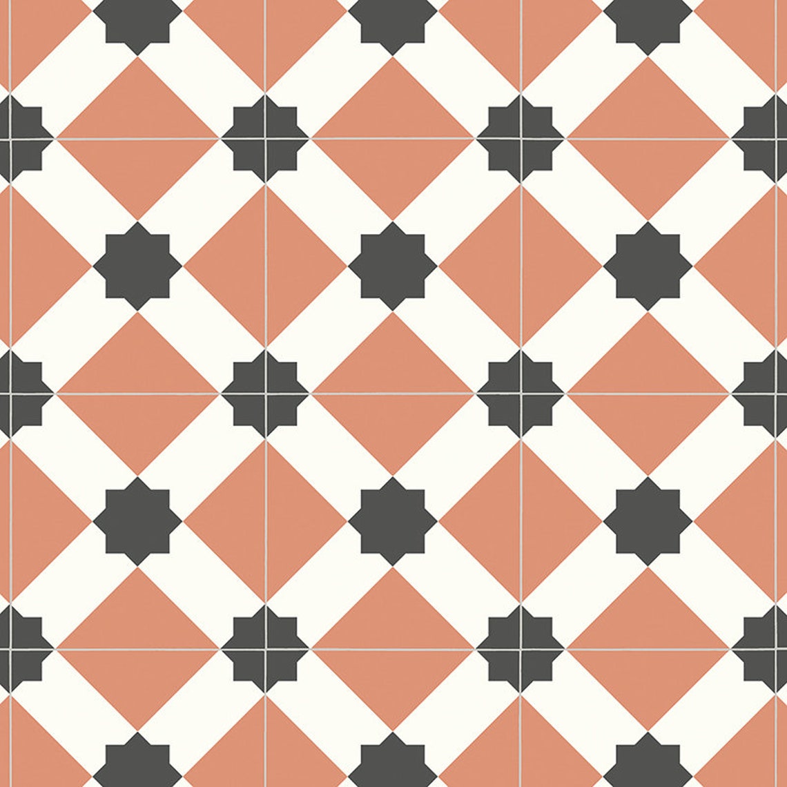 SAMPLE. Edwardian Star Terracotta Sheet Vinyl Flooring Etsy UK
