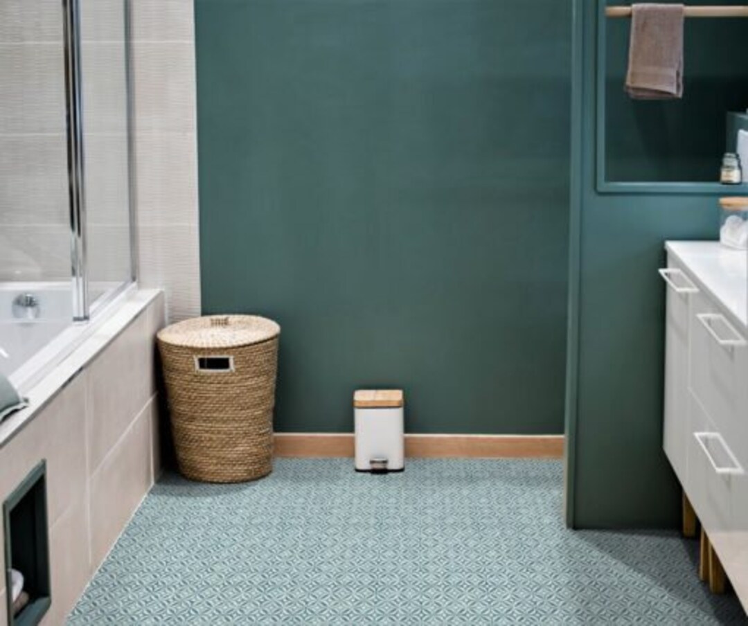 Mid Century Teal Sheet Vinyl Flooring. 3 Metre Wide Roll. 118 Etsy