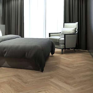 Herringbone Parquet Oak Sheet Vinyl Flooring. 2 Metre Wide Roll. (78&quot;)
