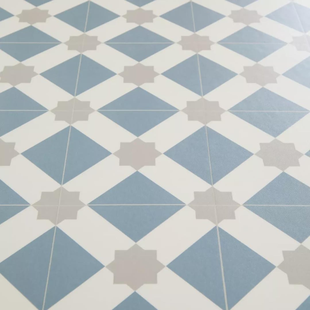 Gilbert Blue Sheet Vinyl Flooring. 2 Metre Wide Roll. (78