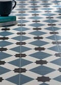 Edwardian Star Blue Sheet Vinyl Flooring. 2 Metre Wide Roll (78").