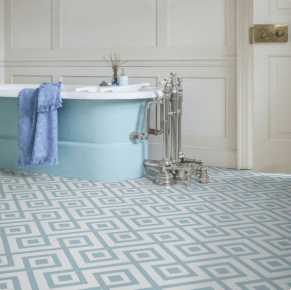 Blue vinyl flooring deals