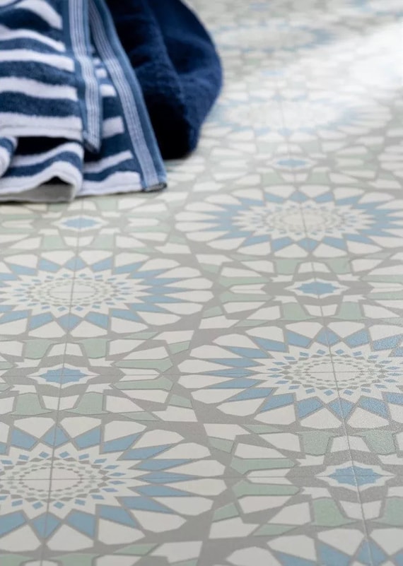 Fes Green Sheet Vinyl Flooring. 2 Metre Wide Roll. Etsy UK