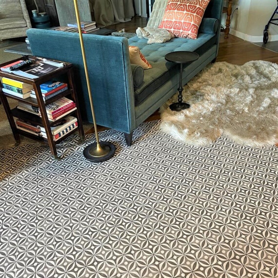 SAMPLE. Mid Century Black Sheet Vinyl Flooring Etsy