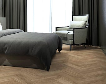 Suelo vinílico de parquet de roble en espiga. Rollo de 3 metros de ancho (118")