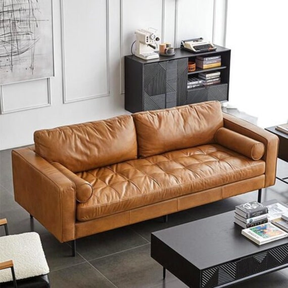Buy Porto 2 Seater Leather Sofa Online in India - Etsy