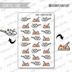 Tempo di cottura Preparazione del cibo Cucina Pasto / Carino Planner Foglio di adesivi Album di ritagli Diario Agenda Promemoria Programma Decorazione Bujo