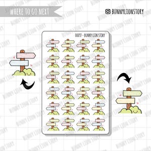 Verkeersbord Richting Reisplan Vakantie Vakantie Reis | Leuke kawaii planner stickervel dagboek dagboek agenda herinnering schema decoratie