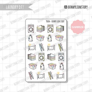 Lessive Laver les pinces à linge Plier les tâches quotidiennes | Joli agenda, feuille d'autocollants, journal de scrapbooking, agenda, rappel, décoration