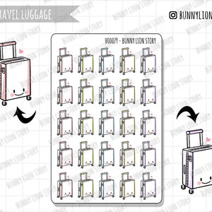 Voyage Bagages Sac Vacances Vacances Emballage Détendez-vous | Mignon Kawaii Planner Bullet Journal Agenda Agenda Rappel Calendrier Bujo Déco Sticker