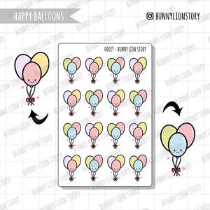 Globos Fiesta Feliz Cumpleaños Celebración Alegría Festividad Decoración / Linda Hoja de Pegatinas Kawaii Planificador Álbum de Recortes Diario Agenda Decoración