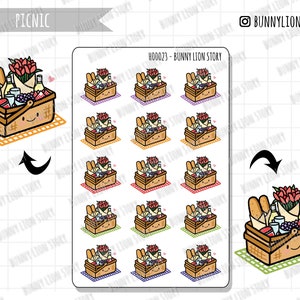 ピクニックバスケット 春のアウトドアアクティビティ | かわいいプランナー スクラップブック ジャーナル ダイアリー アジェンダ リマインダー スケジュール デコレーション Bujo ステッカー