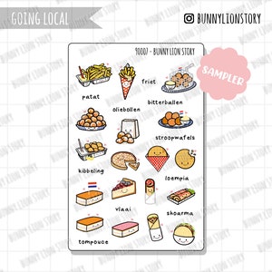 Dutch Local Food Snack Travel Foodies Sweet Treats Must Try Delicacies | Cute Planner Sticker Bujo Scrapbook Journal Diary Agenda Decoration