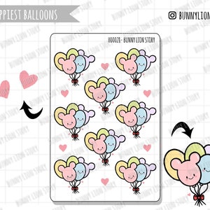 Globos fiesta felicidad cumpleaños celebración alegría festividad fiesta/lindo Kawaii planificador álbum de recortes diario Agenda decoración pegatina