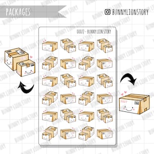 Pakiet zakupów online Happy Mail Delivery Box Pakjes | Śliczny Kawaii Planner Bujo Pamiętnik Agenda Przypomnienie Harmonogram Dekoracja Bujo Naklejka