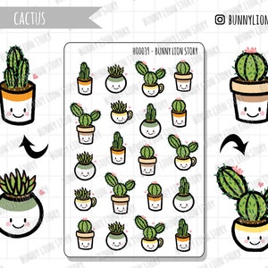 Cactus amante planta suculenta naturaleza verde/lindo Kawaii planificador diario Agenda recordatorio calendario decoración pegatina