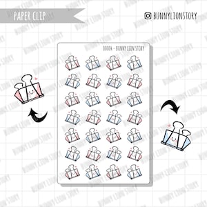 Paperclip ordenen van studiepapier | Leuke Kawaii Planner Bullet Journal Dagboek Agenda Herinnering Schema Decoratie Bujo Sticker