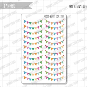 Vlaggenlijn vlaggenlijn regenboog pastel vrolijke kleur | Leuke kawaii planner plakboek dagboek dagboek agenda herinnering schema decoratie sticker